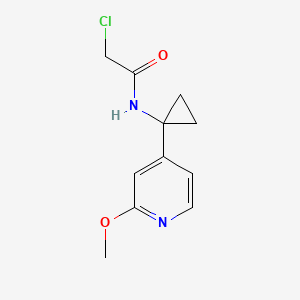 molecular formula C11H13ClN2O2 B2734948 2-Chloro-N-[1-(2-methoxypyridin-4-yl)cyclopropyl]acetamide CAS No. 2411242-40-3