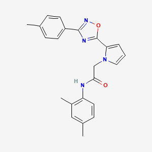 molecular formula C23H22N4O2 B2734956 N-(2,4-dimethylphenyl)-2-{2-[3-(4-methylphenyl)-1,2,4-oxadiazol-5-yl]-1H-pyrrol-1-yl}acetamide CAS No. 1260934-82-4