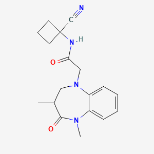 molecular formula C18H22N4O2 B2734960 N-(1-Cyanocyclobutyl)-2-(1,3-dimethyl-2-oxo-3,4-dihydro-1,5-benzodiazepin-5-yl)acetamide CAS No. 2224480-12-8