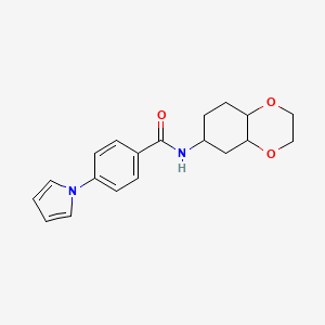 molecular formula C19H22N2O3 B2734963 N-(octahydro-1,4-benzodioxin-6-yl)-4-(1H-pyrrol-1-yl)benzamide CAS No. 1902947-36-7