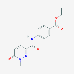 molecular formula C15H15N3O4 B2734969 ethyl 4-(1-methyl-6-oxo-1,6-dihydropyridazine-3-amido)benzoate CAS No. 1040661-15-1