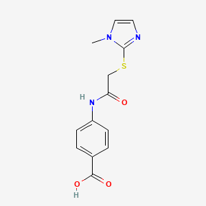 molecular formula C13H13N3O3S B2734984 4-{2-[(1-methyl-1H-imidazol-2-yl)sulfanyl]acetamido}benzoic acid CAS No. 328288-94-4