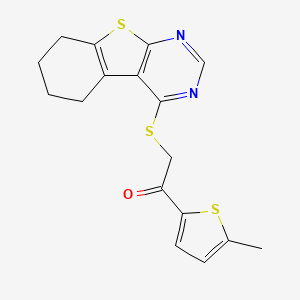 1-(5-Methylthiophen-2-yl)-2-(5,6,7,8-tetrahydro-[1]benzothiolo[2,3-d]pyrimidin-4-ylsulfanyl)ethanone