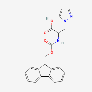 molecular formula C21H19N3O4 B2735029 DL-N-Fmoc-3-pyrazol-1-YL-alanine CAS No. 224173-50-6