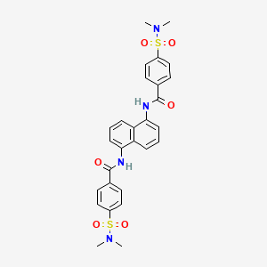 molecular formula C28H28N4O6S2 B2735045 4-(DIMETHYLSULFAMOYL)-N-{5-[4-(DIMETHYLSULFAMOYL)BENZAMIDO]NAPHTHALEN-1-YL}BENZAMIDE CAS No. 329906-21-0