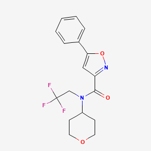 molecular formula C17H17F3N2O3 B2735047 N-(oxan-4-yl)-5-phenyl-N-(2,2,2-trifluoroethyl)-1,2-oxazole-3-carboxamide CAS No. 1396624-67-1