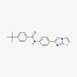 molecular formula C22H21N3OS B2735060 4-(tert-butyl)-N-(4-(imidazo[2,1-b]thiazol-6-yl)phenyl)benzamide CAS No. 893991-24-7