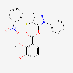 3-methyl-4-((2-nitrophenyl)thio)-1-phenyl-1H-pyrazol-5-yl 2,3-dimethoxybenzoate