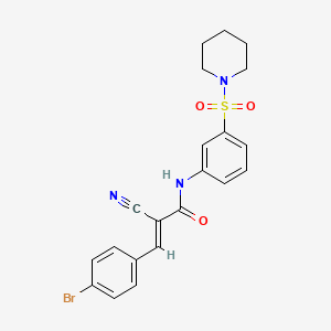 (E)-3-(4-bromophenyl)-2-cyano-N-(3-piperidin-1-ylsulfonylphenyl)prop-2-enamide
