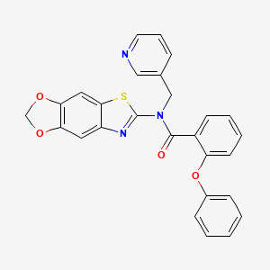 molecular formula C27H19N3O4S B2735087 N-([1,3]dioxolo[4,5-f][1,3]benzothiazol-6-yl)-2-phenoxy-N-(pyridin-3-ylmethyl)benzamide CAS No. 922829-44-5