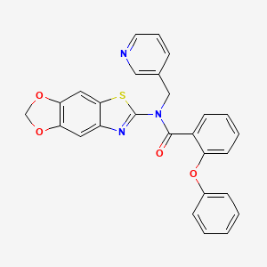 N-([1,3]dioxolo[4',5':4,5]benzo[1,2-d]thiazol-6-yl)-2-phenoxy-N-(pyridin-3-ylmethyl)benzamide