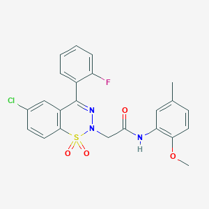 2-[6-chloro-4-(2-fluorophenyl)-1,1-dioxido-2H-1,2,3-benzothiadiazin-2-yl]-N-(2-methoxy-5-methylphenyl)acetamide