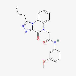 molecular formula C21H21N5O3 B2735147 N-(3-methoxyphenyl)-2-{4-oxo-1-propyl-4H,5H-[1,2,4]triazolo[4,3-a]quinoxalin-5-yl}acetamide CAS No. 1359205-41-6