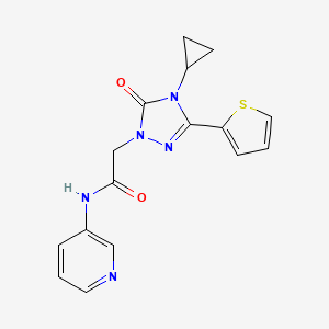 2-(4-cyclopropyl-5-oxo-3-(thiophen-2-yl)-4,5-dihydro-1H-1,2,4-triazol-1-yl)-N-(pyridin-3-yl)acetamide