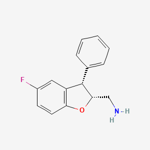 molecular formula C15H14FNO B2735156 [(2R,3S)-5-Fluoro-3-phenyl-2,3-dihydro-1-benzofuran-2-yl]methanamine CAS No. 2375250-81-8