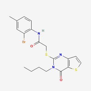 molecular formula C19H20BrN3O2S2 B2735158 N-(2-bromo-4-methylphenyl)-2-({3-butyl-4-oxo-3H,4H-thieno[3,2-d]pyrimidin-2-yl}sulfanyl)acetamide CAS No. 1260988-71-3