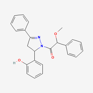 molecular formula C24H22N2O3 B2735167 1-(5-(2-hydroxyphenyl)-3-phenyl-4,5-dihydro-1H-pyrazol-1-yl)-2-methoxy-2-phenylethanone CAS No. 900135-32-2