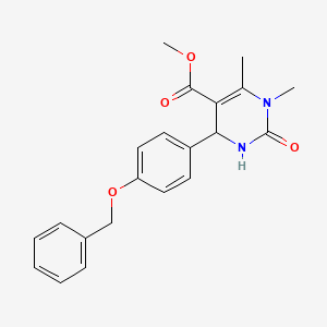 molecular formula C21H22N2O4 B2735168 Methyl 4-[4-(benzyloxy)phenyl]-1,6-dimethyl-2-oxo-1,2,3,4-tetrahydropyrimidine-5-carboxylate CAS No. 301322-96-3