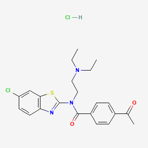 4-acetyl-N-(6-chlorobenzo[d]thiazol-2-yl)-N-(2-(diethylamino)ethyl)benzamide hydrochloride