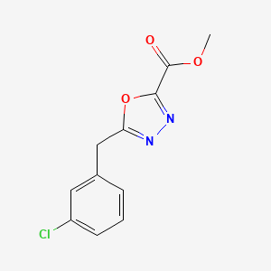 molecular formula C11H9ClN2O3 B2735180 Methyl 5-[(3-chlorophenyl)methyl]-1,3,4-oxadiazole-2-carboxylate CAS No. 1708008-24-5