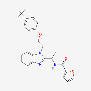 molecular formula C26H29N3O3 B2735187 N-[1-[1-[2-(4-tert-butylphenoxy)ethyl]benzimidazol-2-yl]ethyl]furan-2-carboxamide CAS No. 920117-50-6