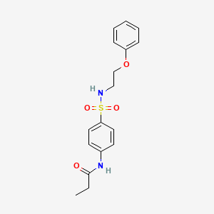 molecular formula C17H20N2O4S B2735196 N-(4-(N-(2-phenoxyethyl)sulfamoyl)phenyl)propionamide CAS No. 1105220-58-3