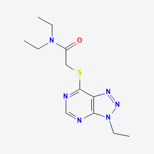 molecular formula C12H18N6OS B2735203 N,N-diethyl-2-((3-ethyl-3H-[1,2,3]triazolo[4,5-d]pyrimidin-7-yl)thio)acetamide CAS No. 1058232-03-3