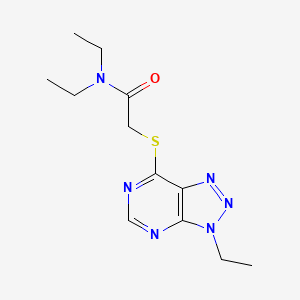 N,N-diethyl-2-((3-ethyl-3H-[1,2,3]triazolo[4,5-d]pyrimidin-7-yl)thio)acetamide