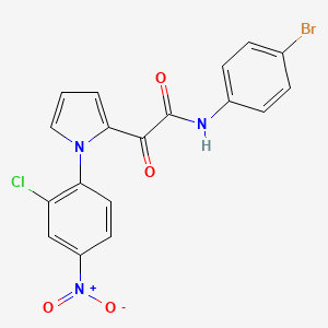 molecular formula C18H11BrClN3O4 B2735204 N-(4-bromophenyl)-2-[1-(2-chloro-4-nitrophenyl)-1H-pyrrol-2-yl]-2-oxoacetamide CAS No. 860610-37-3