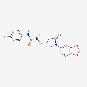 1-((1-(Benzo[d][1,3]dioxol-5-yl)-5-oxopyrrolidin-3-yl)methyl)-3-(4-fluorophenyl)urea