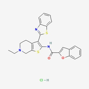 N-(3-(benzo[d]thiazol-2-yl)-6-ethyl-4,5,6,7-tetrahydrothieno[2,3-c]pyridin-2-yl)benzofuran-2-carboxamide hydrochloride