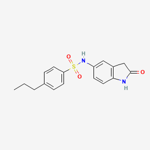 molecular formula C17H18N2O3S B2735223 N-(2-oxoindolin-5-yl)-4-propylbenzenesulfonamide CAS No. 921836-38-6