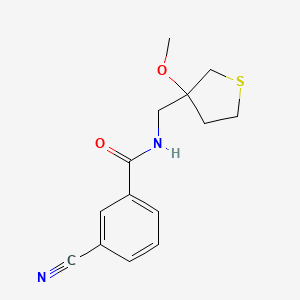 3-cyano-N-((3-methoxytetrahydrothiophen-3-yl)methyl)benzamide
