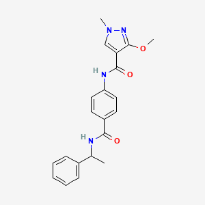 3-methoxy-1-methyl-N-(4-((1-phenylethyl)carbamoyl)phenyl)-1H-pyrazole-4-carboxamide