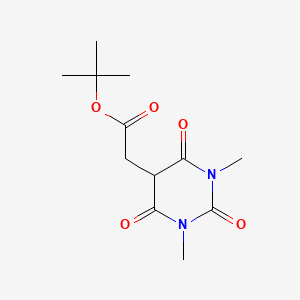 molecular formula C12H18N2O5 B2735235 Tert-butyl 2-(1,3-dimethyl-2,4,6-trioxo-1,3-diazinan-5-yl)acetate CAS No. 477888-68-9