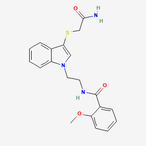 molecular formula C20H21N3O3S B2735246 N-(2-{3-[(carbamoylmethyl)sulfanyl]-1H-indol-1-yl}ethyl)-2-methoxybenzamide CAS No. 862826-22-0