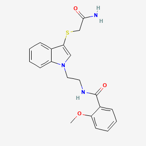 N-[2-[3-(2-amino-2-oxoethyl)sulfanylindol-1-yl]ethyl]-2-methoxybenzamide