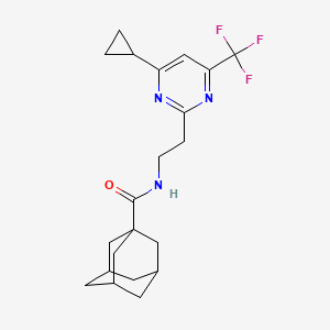 molecular formula C21H26F3N3O B2735262 N-{2-[4-cyclopropyl-6-(trifluoromethyl)pyrimidin-2-yl]ethyl}adamantane-1-carboxamide CAS No. 1396708-19-2