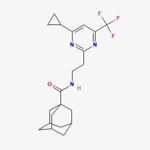 (3r,5r,7r)-N-(2-(4-cyclopropyl-6-(trifluoromethyl)pyrimidin-2-yl)ethyl)adamantane-1-carboxamide