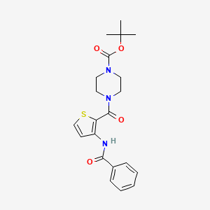 molecular formula C21H25N3O4S B2735276 Tert-butyl 4-(3-benzamidothiophene-2-carbonyl)piperazine-1-carboxylate CAS No. 692738-33-3
