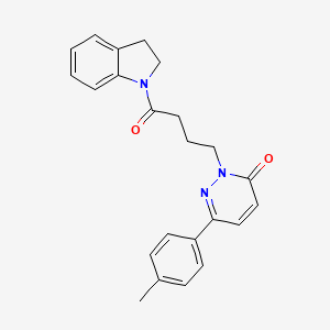 molecular formula C23H23N3O2 B2735280 2-(4-(indolin-1-yl)-4-oxobutyl)-6-(p-tolyl)pyridazin-3(2H)-one CAS No. 946216-47-3