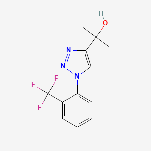 molecular formula C12H12F3N3O B2735281 2-(1-(2-(trifluoromethyl)phenyl)-1H-1,2,3-triazol-4-yl)propan-2-ol CAS No. 1776176-33-0