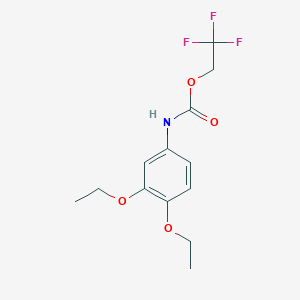 molecular formula C13H16F3NO4 B2735283 2,2,2-trifluoroethyl N-(3,4-diethoxyphenyl)carbamate CAS No. 95261-54-4