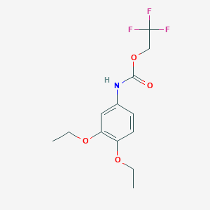 molecular formula C13H16F3NO4 B2735283 2,2,2-Trifluoroethyl 3,4-diethoxyphenylcarbamate CAS No. 95261-54-4