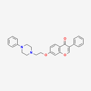 molecular formula C27H26N2O3 B2735287 3-phenyl-7-(2-(4-phenylpiperazin-1-yl)ethoxy)-4H-chromen-4-one CAS No. 287472-18-8