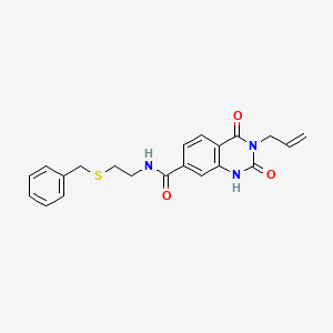 molecular formula C21H21N3O3S B2735294 3-allyl-N-(2-(benzylthio)ethyl)-2,4-dioxo-1,2,3,4-tetrahydroquinazoline-7-carboxamide CAS No. 892295-59-9