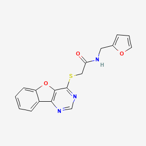 2-([1]benzofuro[3,2-d]pyrimidin-4-ylsulfanyl)-N-(furan-2-ylmethyl)acetamide