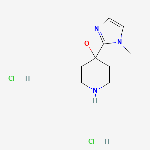 molecular formula C10H19Cl2N3O B2735326 4-methoxy-4-(1-methyl-1H-imidazol-2-yl)piperidine dihydrochloride CAS No. 1084341-79-6