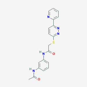 molecular formula C19H17N5O2S B2735328 N-(3-乙酰胺基苯基)-2-(6-吡啶-2-基吡啶并[3,4-d]嘧啶-3-基)硫醇基乙酰胺 CAS No. 893998-06-6