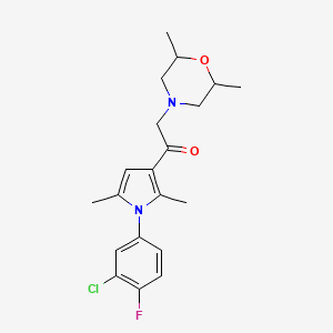 1-(1-(3-chloro-4-fluorophenyl)-2,5-dimethyl-1H-pyrrol-3-yl)-2-(2,6-dimethylmorpholino)ethanone